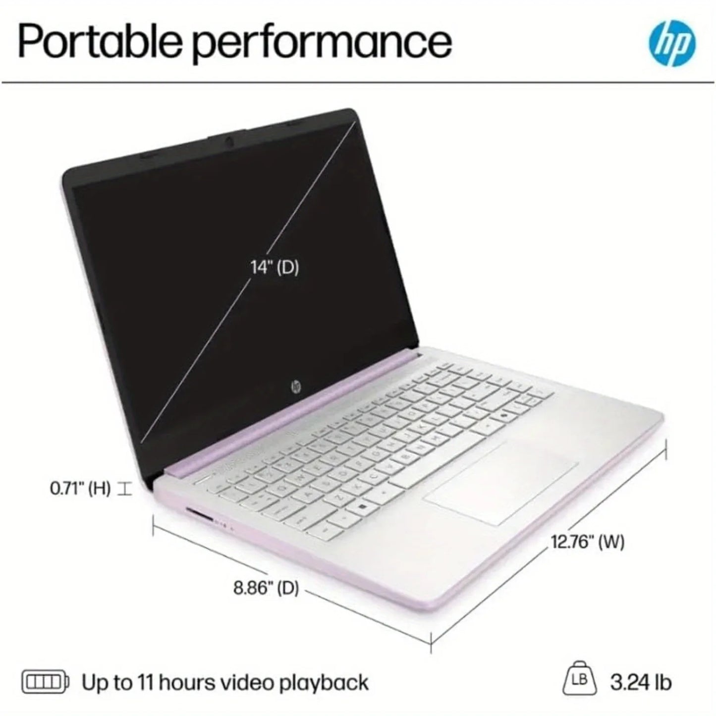 HP Laptop Intel Celeron N150 16GB RAM 384GB Storage