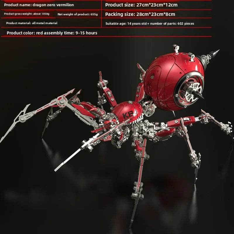3D Metal Puzzle Spider Model Kit Stainless Steel Insect Collectible