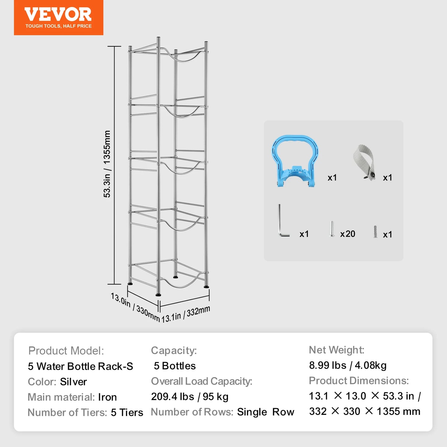 SucceBuy Multi-Tier Water Bottle Rack For Kitchen And Office