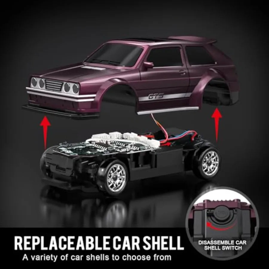 Mini RC Drift Car 1/43 with Gyroscope 4WD Full Proportional RC Car 2.4GHZ Hobby Grade Remote Control Cars RTR Model Vehicle 20+