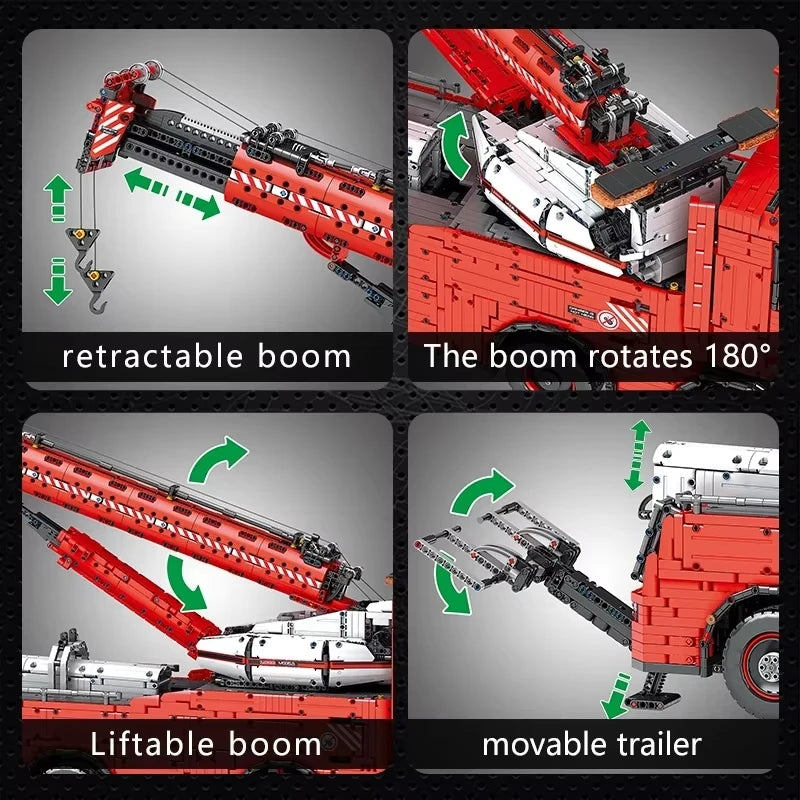 10966PCS Technical Motorized Tow Truck MKII Building Block MOC-29848 Mobile Crane Model Bricks Toys For Kids Christmas Gifts