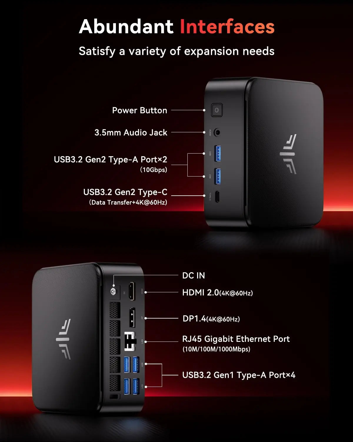 ACEMAGIC E3B Mini PC Ryzen 7430U 4K WiFi6 Windows OS