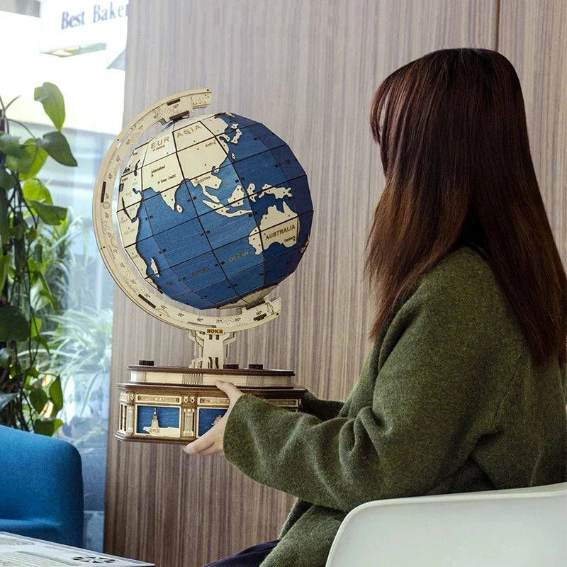 Robotime Globe Earth 3D Wooden Puzzle Ball Gift Toy