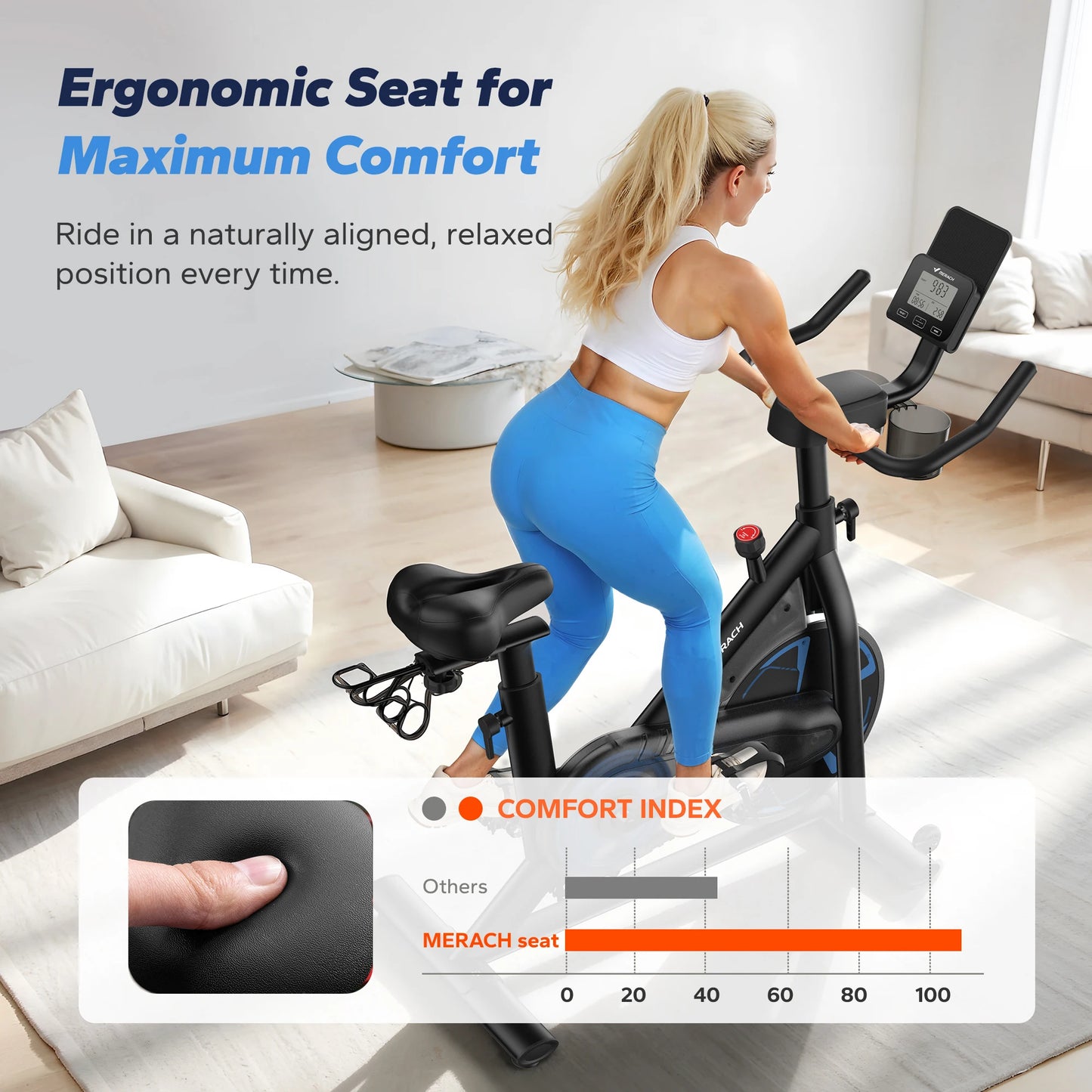 MERACH S36 Magnetic Exercise Bike With App 330lb Capacity