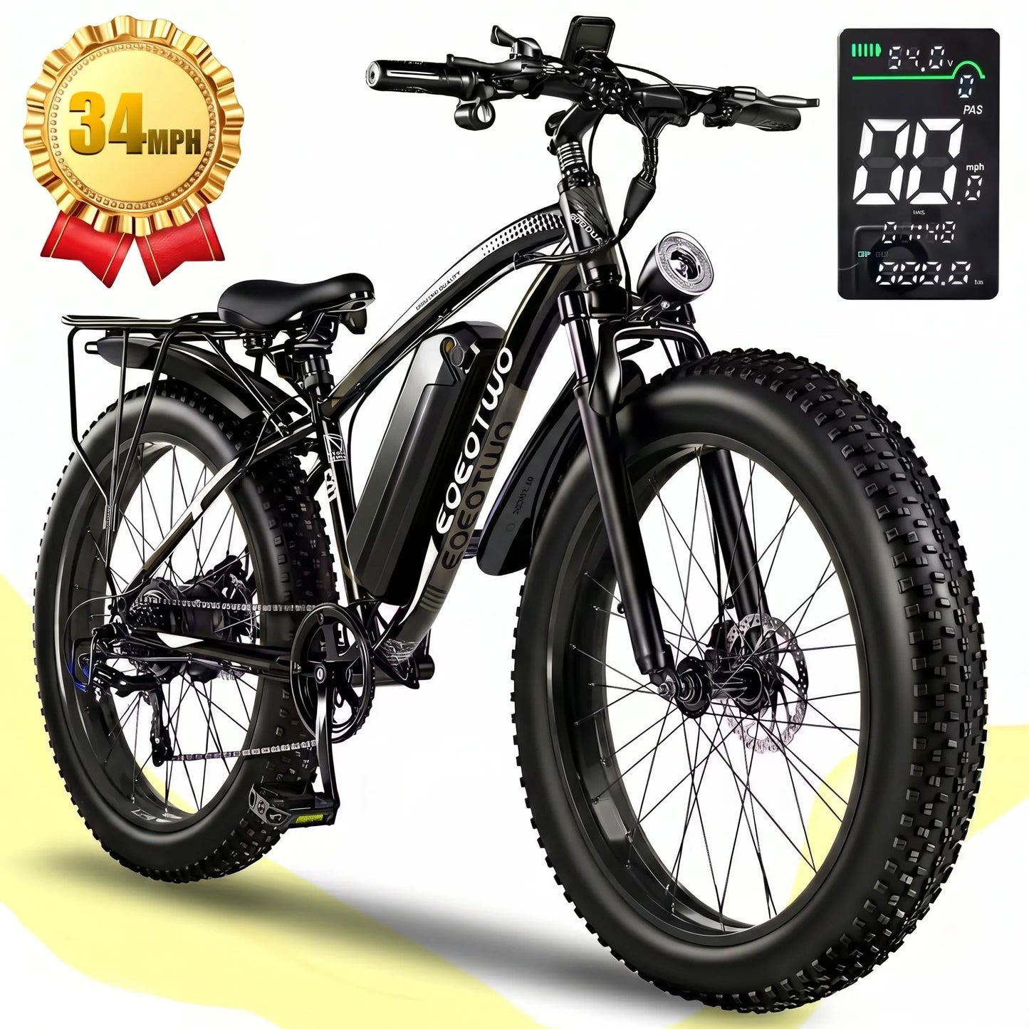 EOEOTWO 1500W Electric Mountain Bike 48V 15Ah Fat Tire