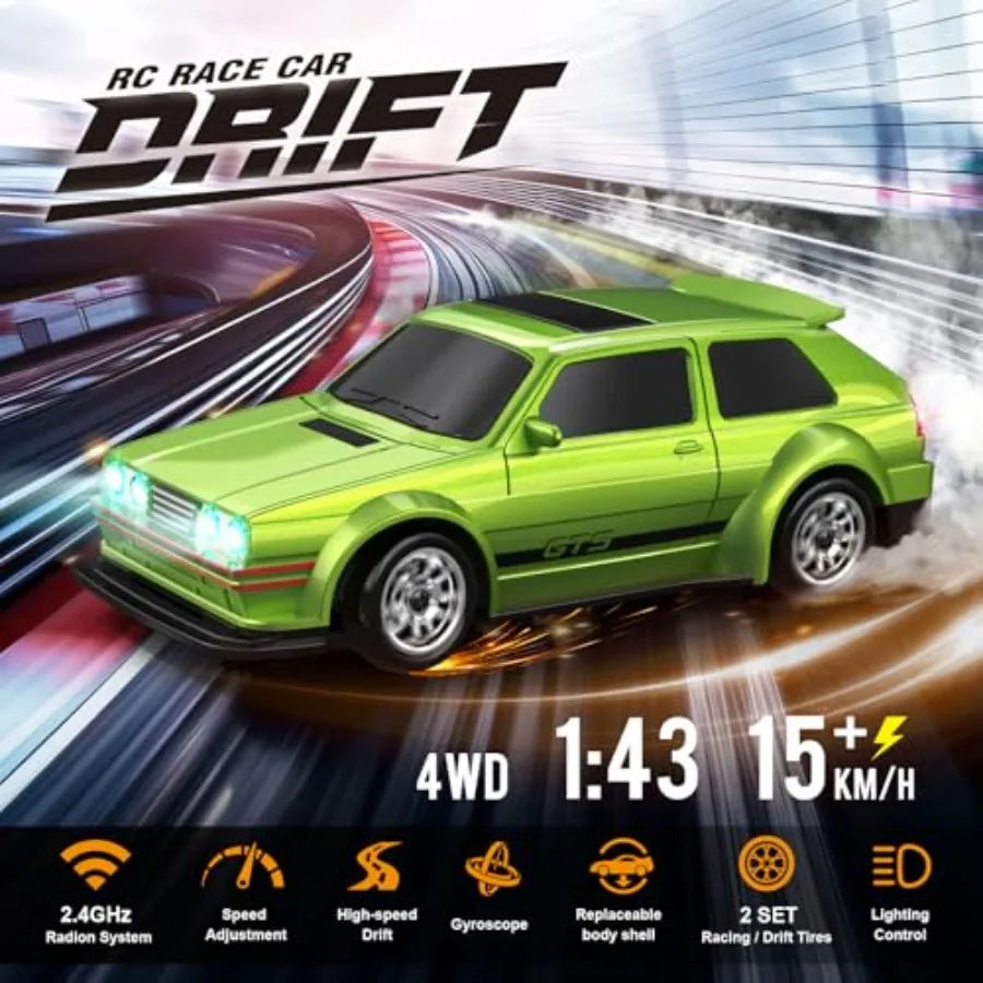 Mini RC Drift Car 1/43 with Gyroscope 4WD Full Proportional RC Car 2.4GHZ Hobby Grade Remote Control Cars RTR Model Vehicle 20+