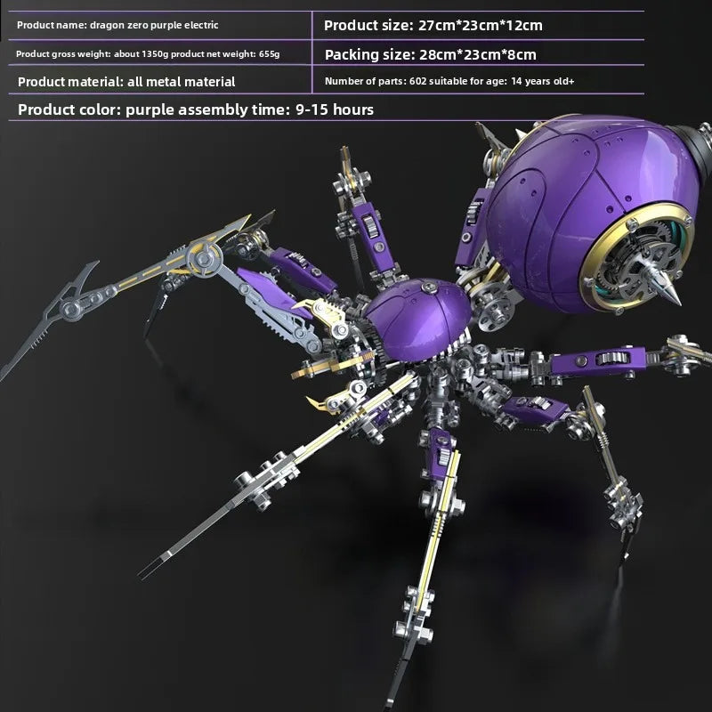 3D Metal Puzzle Spider Model Kit Stainless Steel Insect Collectible