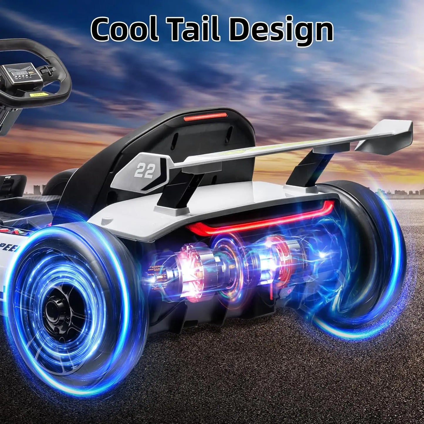 TWISTER.CK 24V Kids Electric Go Kart With Adjustable Seat