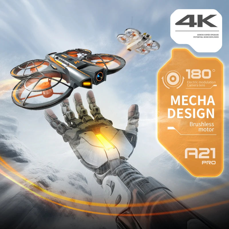 Foldable Drone with 4K Dual Cameras, Active Obstacle Avoidance, Brushless Motor, Optical Flow Localization