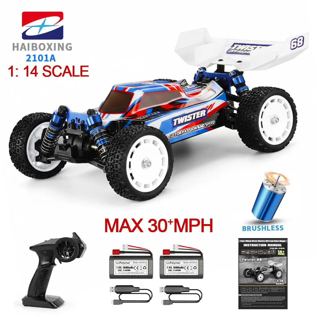 HAIBOXING 2101A 1:14 Brushless RC Car, Max 30+MPH High Speed 4WD Off-Road Racing Car,Waterproof ESC,Suit to All Terrains