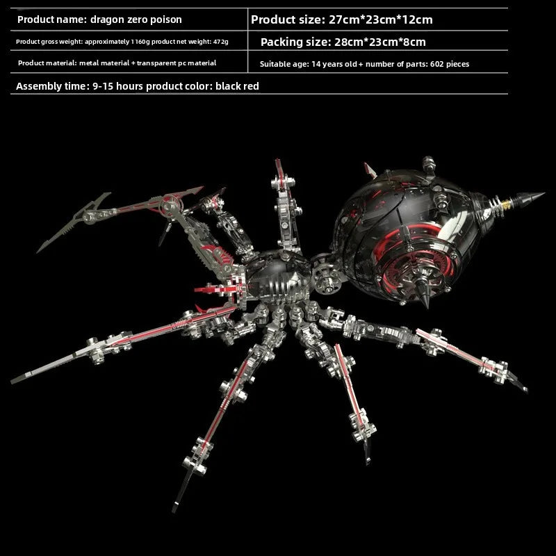 3D Metal Puzzle Spider Model Kit Stainless Steel Insect Collectible
