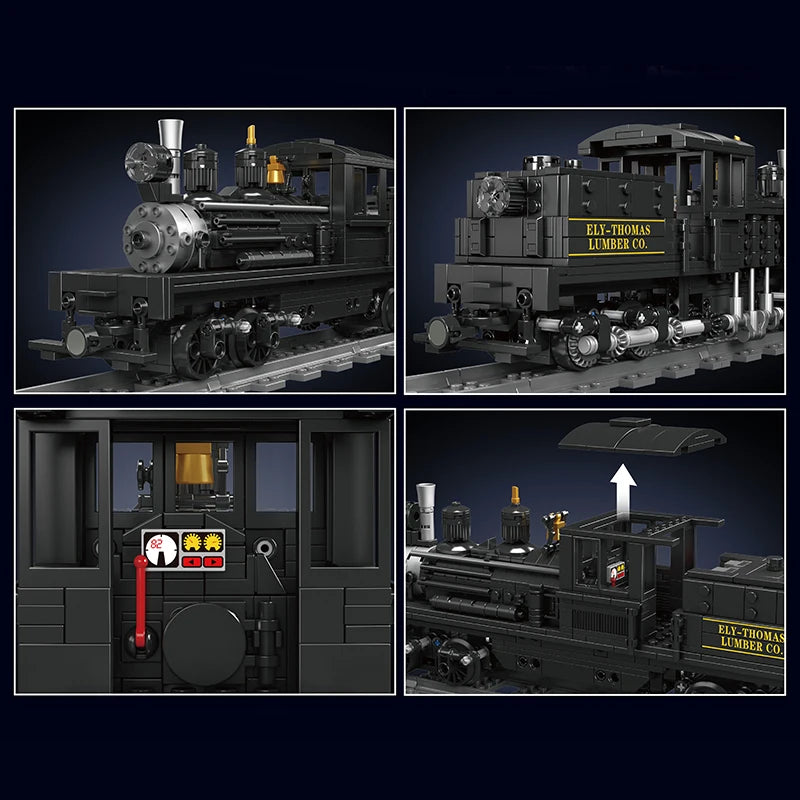 Mould King 12032 Technical Train Toys The RC Shay-Type Steam Locomotive Building Block Assembly Car Brick Kids Christmas Gift