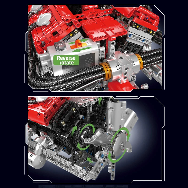 MOULD KING The Speed Car V12 Engine Building Block Set