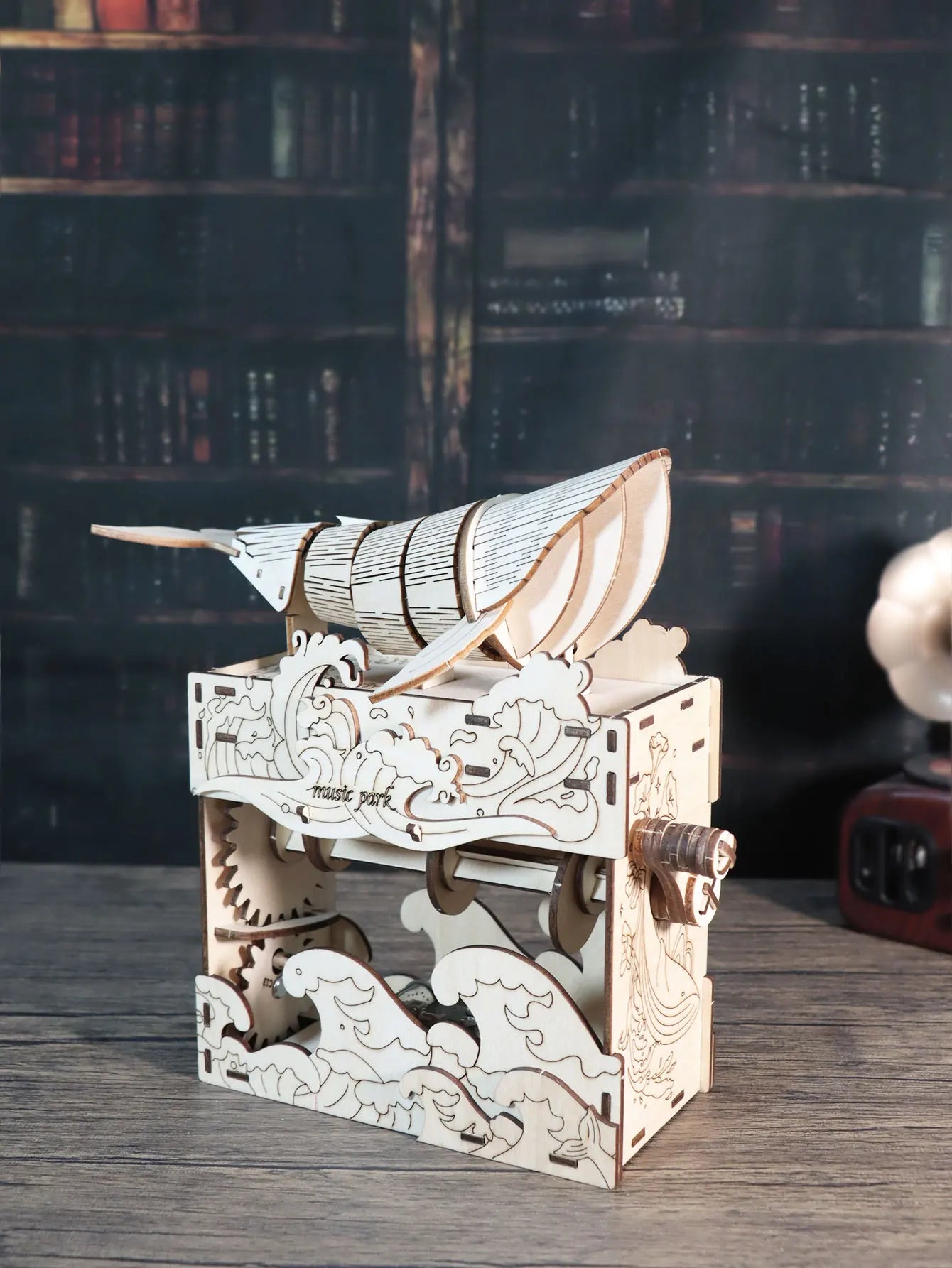 Hand Whale 3D Wooden Puzzle Music Box For Adults Collectors