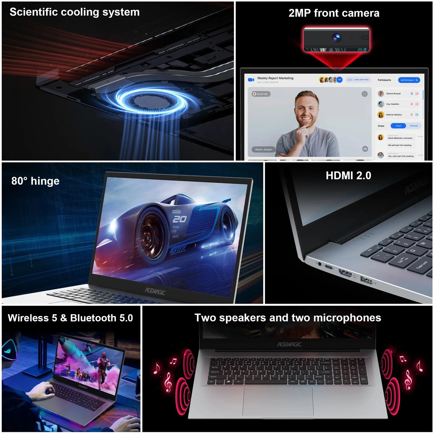ACEMAGIC Windows Pro Laptop With Intel N150 16GB RAM 512GB