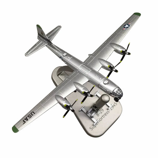 Die-cast 1:300 US B29 B-29 Superfortress Air Fortress Bomber Aircraft Alloy Diecast Model w/Little Boy Missile Model Kit Collect