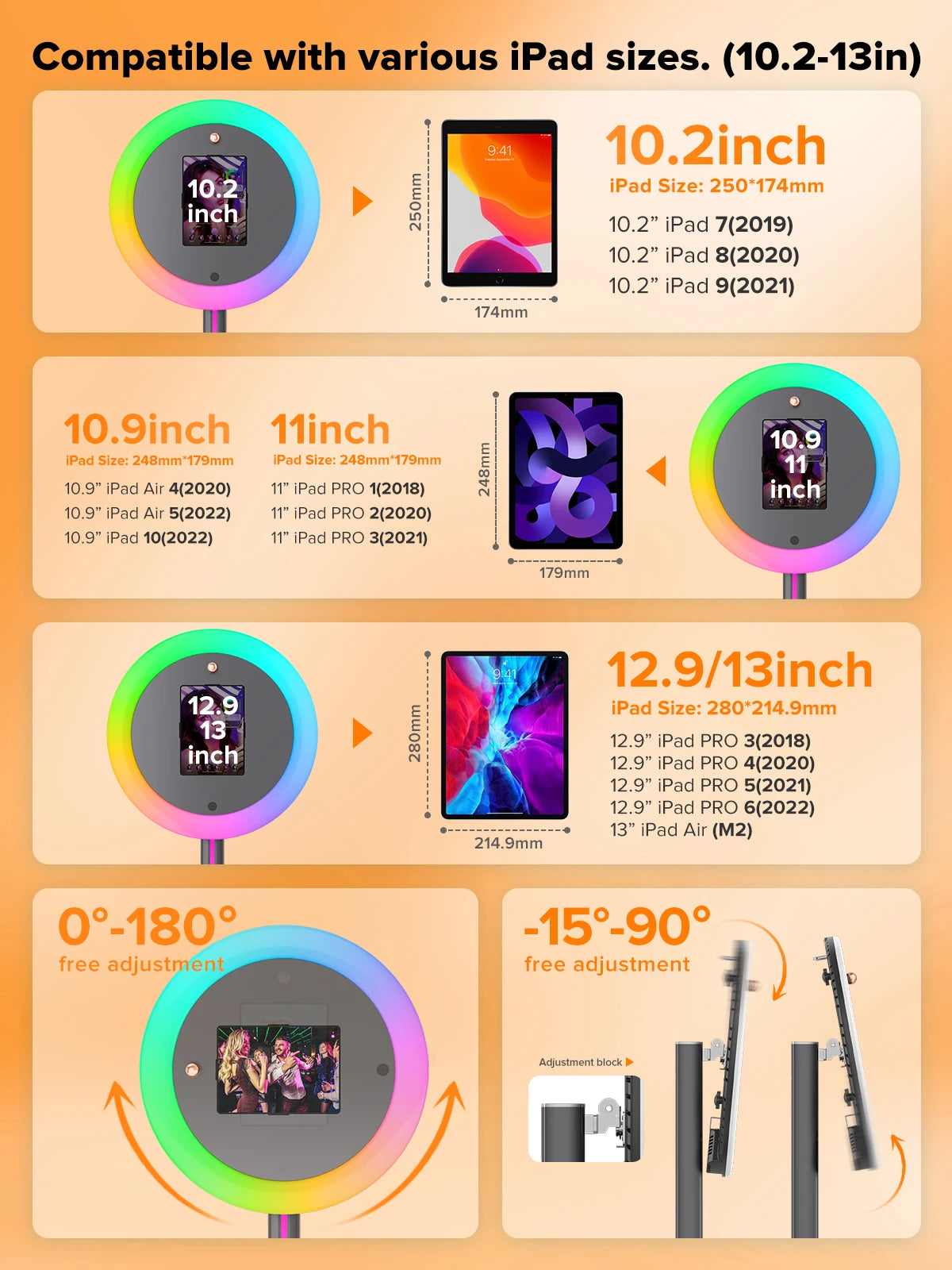 Neson iPad Photo Booth Machine With RGB Ring Light And APP Control