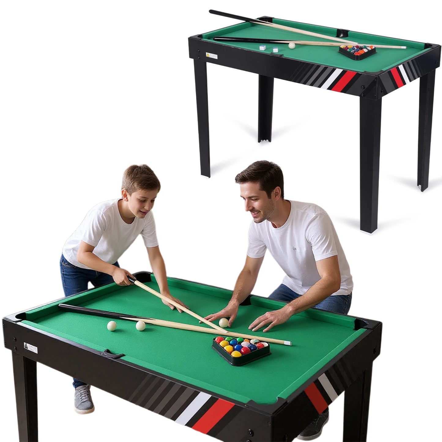 4-In-1 Multi Game Table with Football Billiards Ice Hockey Table Tennis Combo Game Table Set Wear Resist Combination Game Table