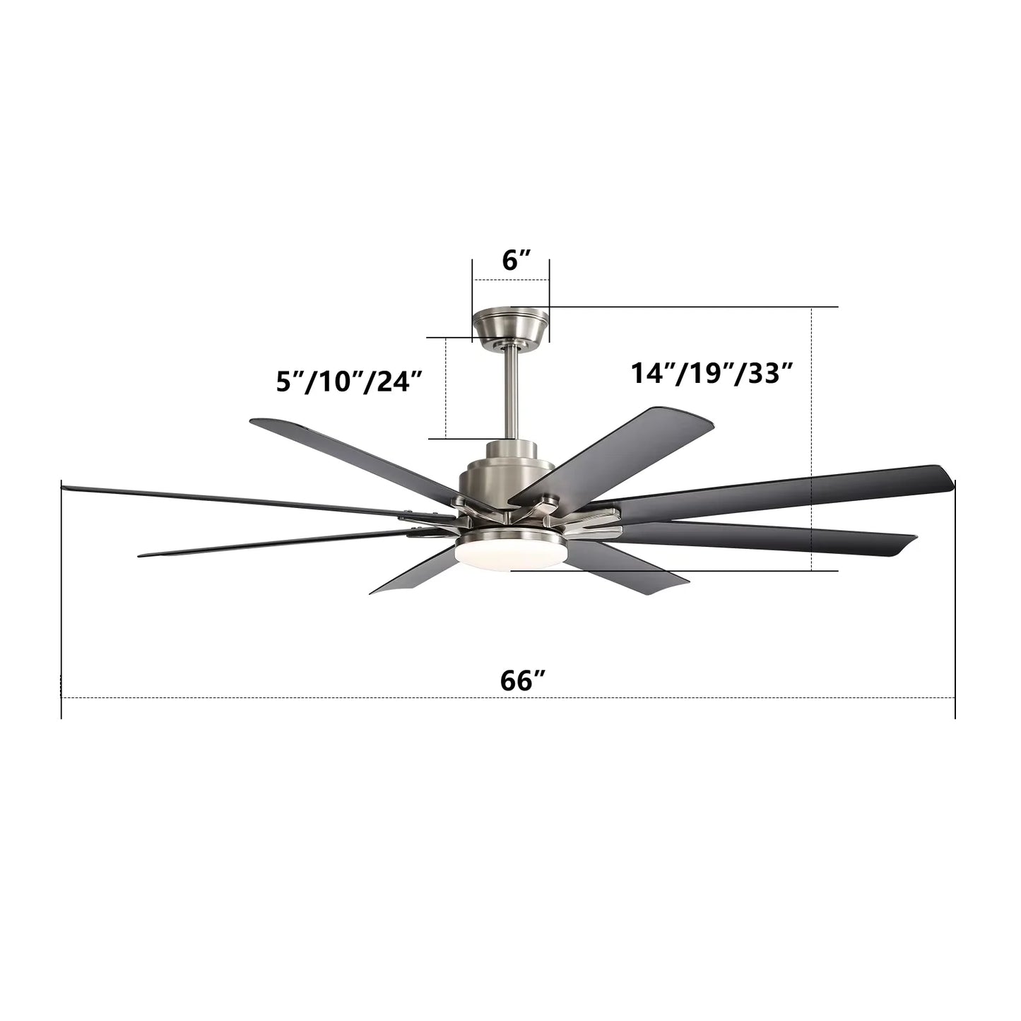Sofucor Modern Ceiling Fan With LED DC And Remote Control