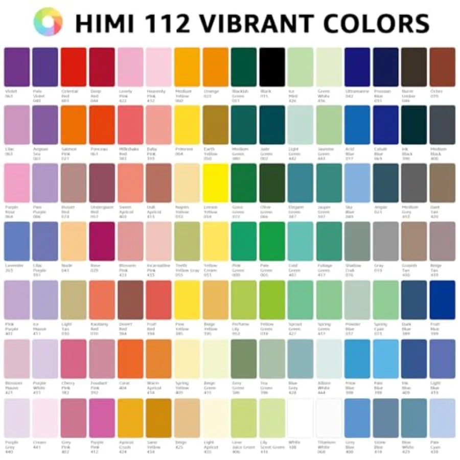 HIMI Gouache Paint Set, x 12g Twin Jelly Cup Design with Portable Case, Non-Toxic, Opaque Professional Paint for Canvas and Wat