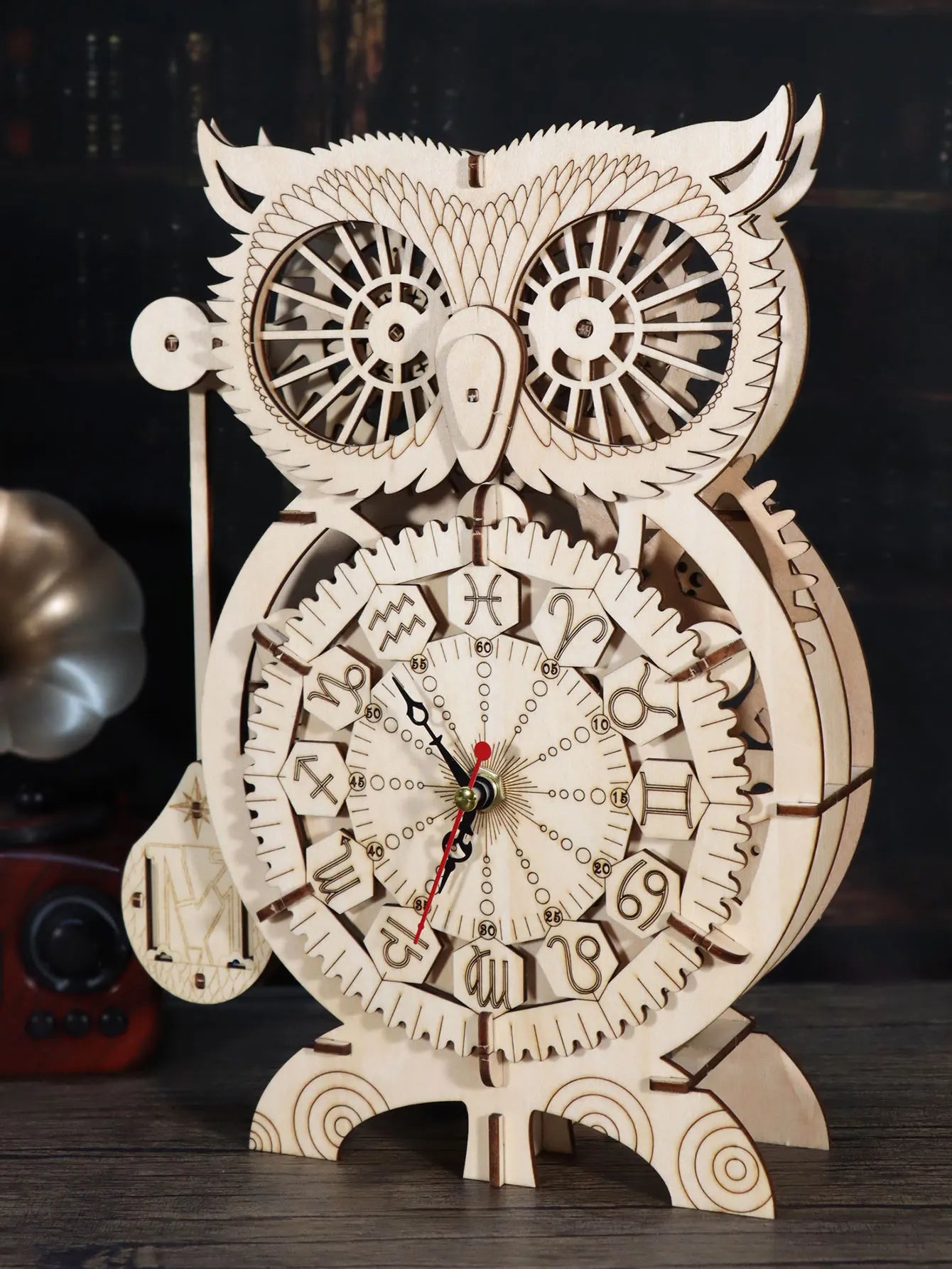 Music Park 3D Wooden Puzzle Owl Clock Model Build Kit
