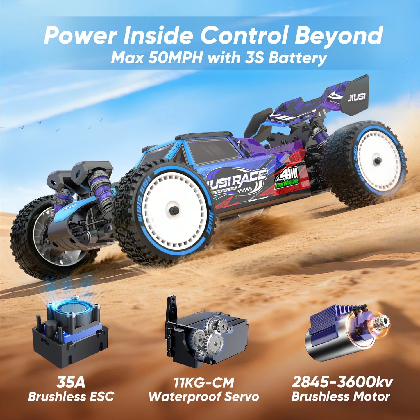 JIUSICE WB12 Pro 4WD Brushless RC Off-road Car