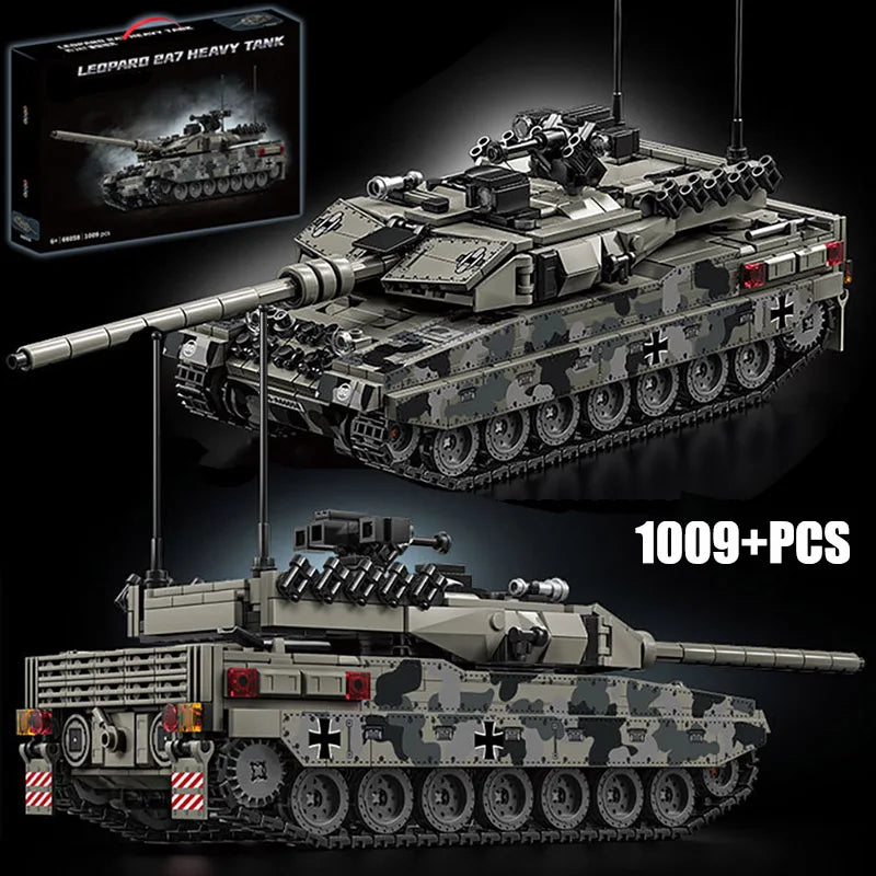 JIMITUCE Military WW2 Leopard 2A7 Tank Building Blocks Set