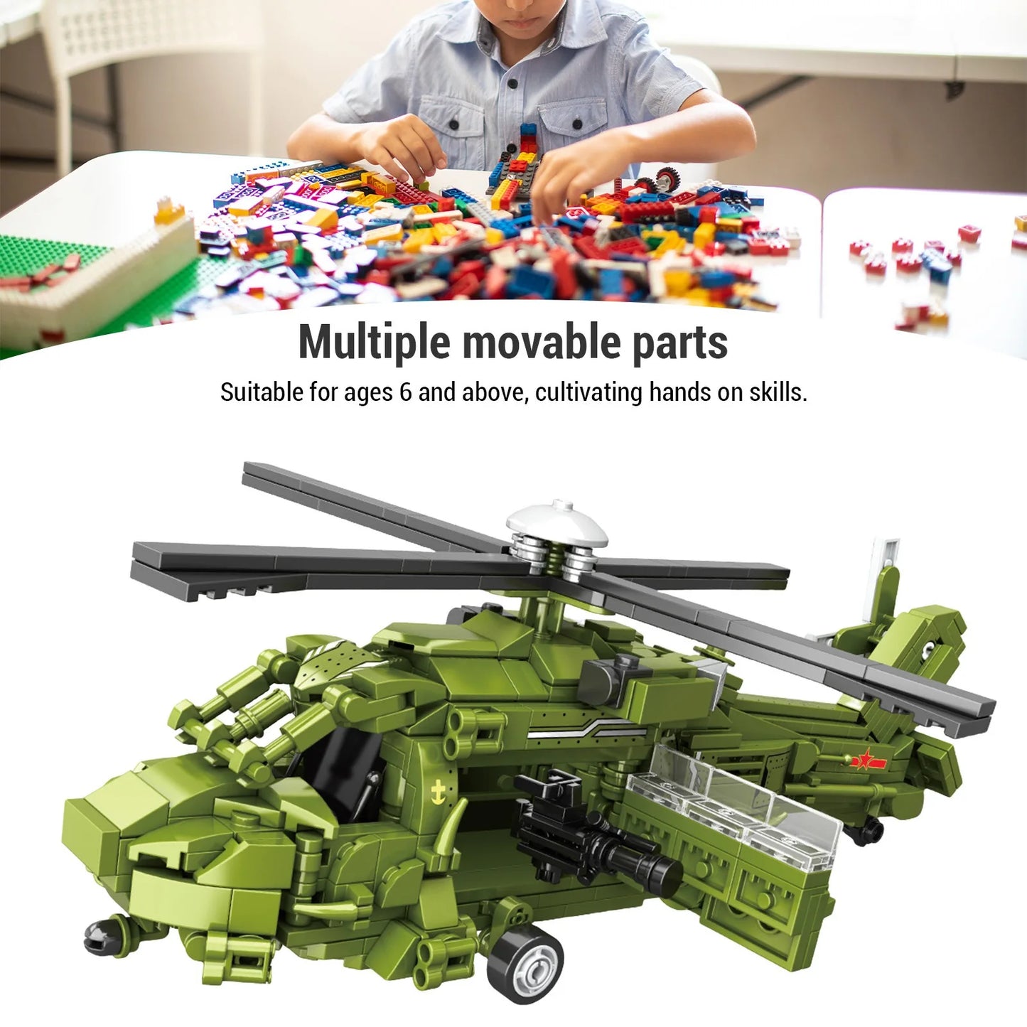 WLtoys Helicopter Building Blocks Set 791 Pieces Educational Construction Toy
