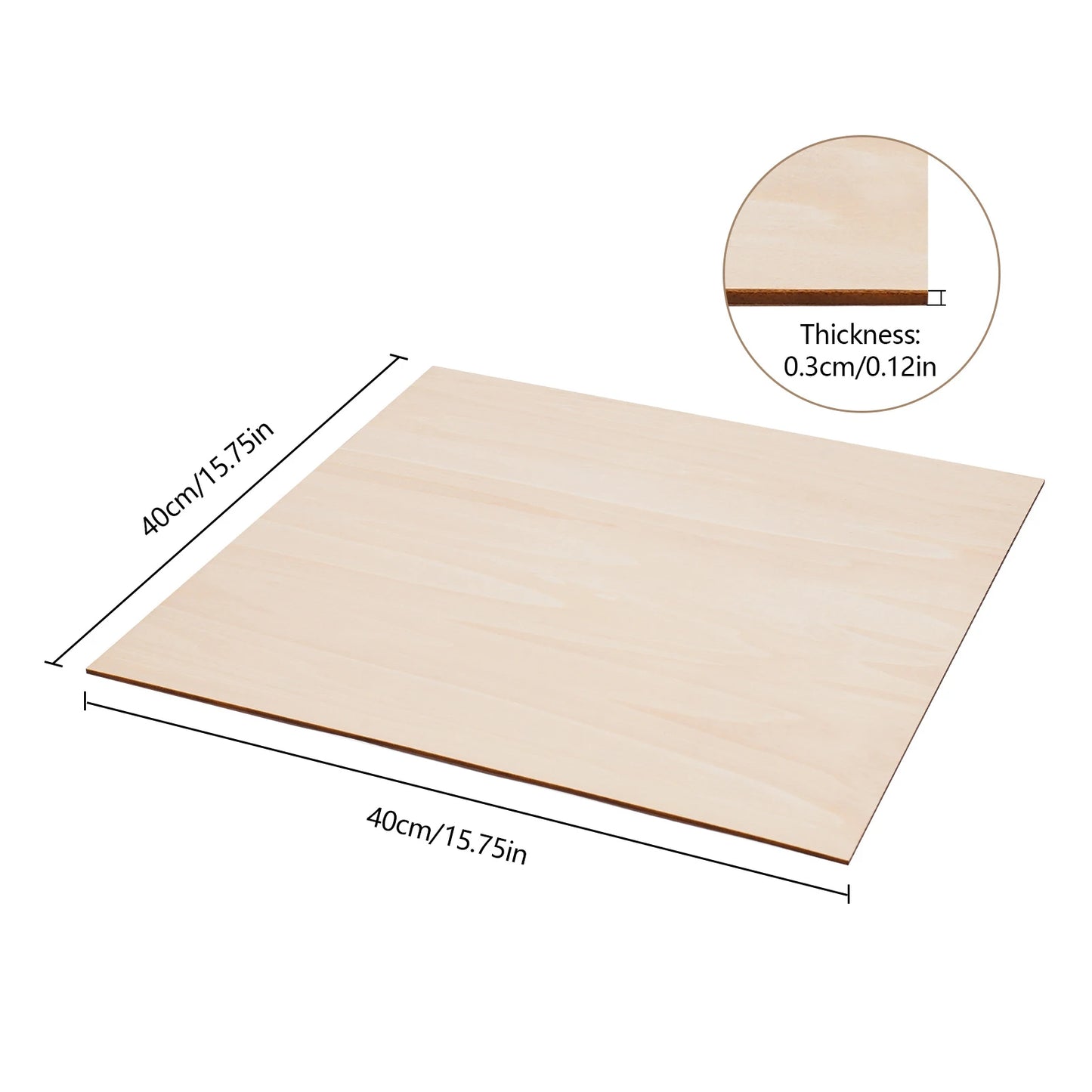 30Pcs Basswood Sheets 3mm Thick, 30x30cm/40x40cm Board for Wood DIY Home Decor, Square Blank Wooden Plywood Panels for Engraving