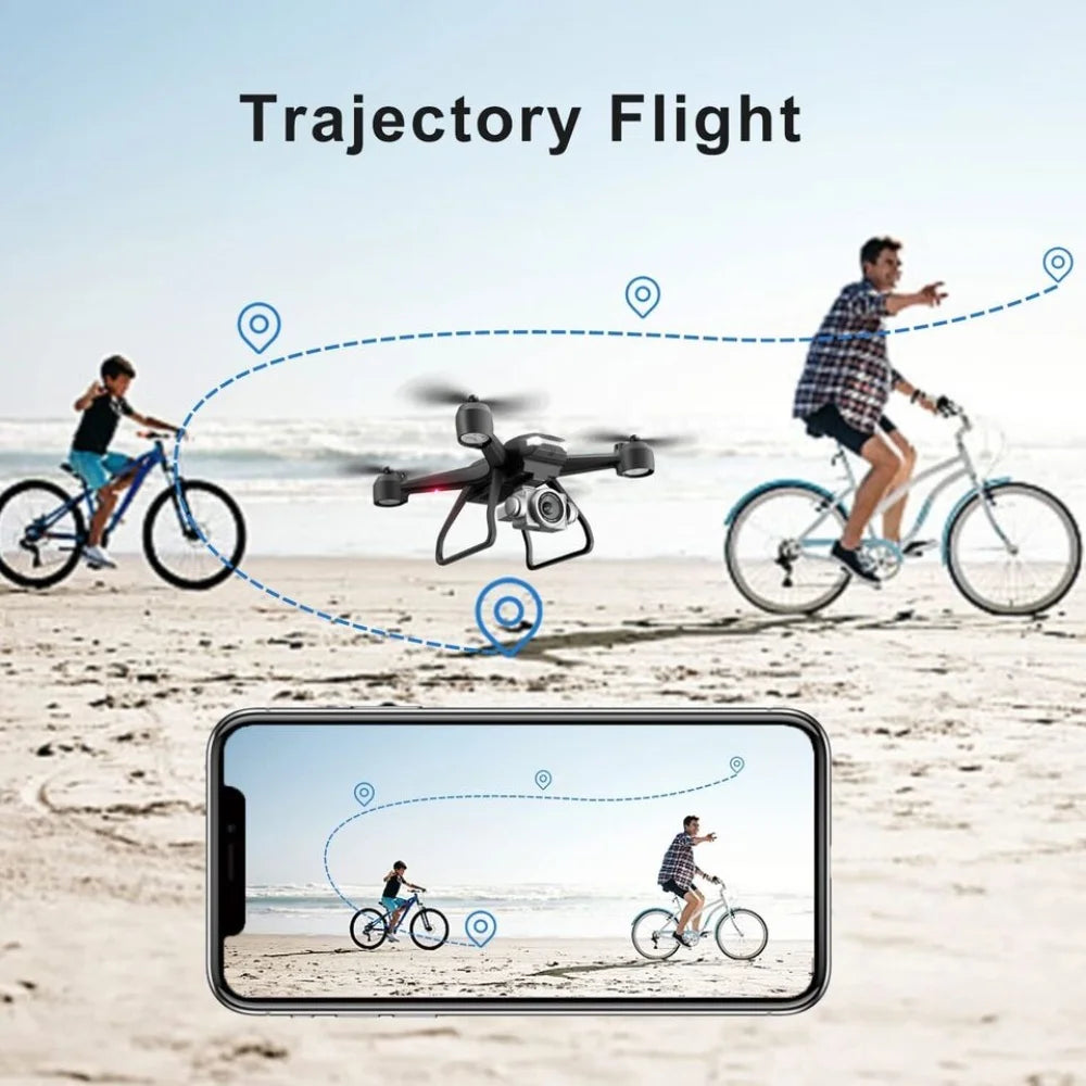 V14 Professional Drone, 3 Batteries, 6K HD Dual Camera, WiFi FPV Live Video, Portable RC Quadcopter, 120° Wide-Angle Lens, Altitude Hold, Gesture Control, 3D Flip, Foldable Design, Long Endurance, Suitable for Adults Beginne