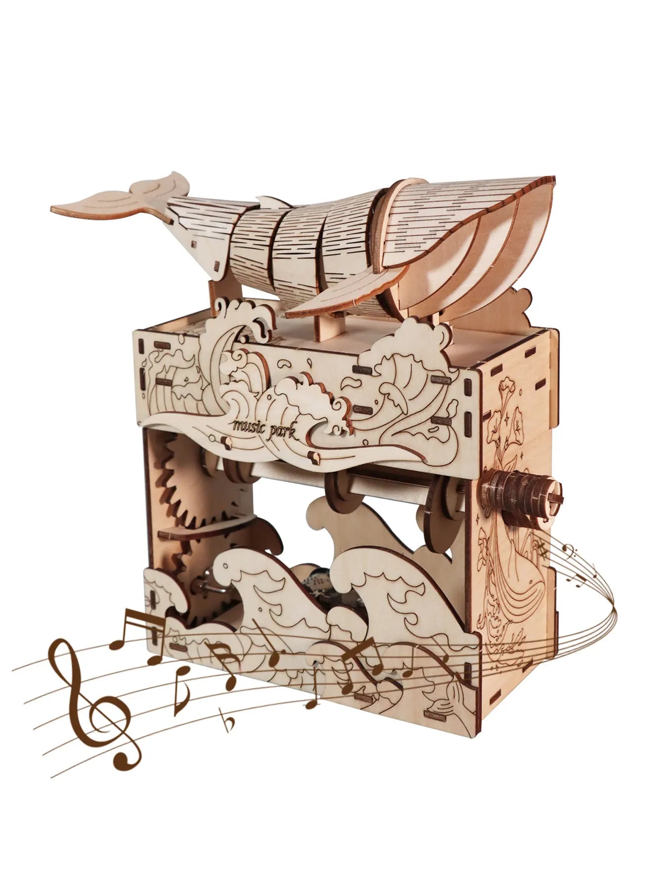 Hand Whale 3D Wooden Puzzle Music Box For Adults Collectors