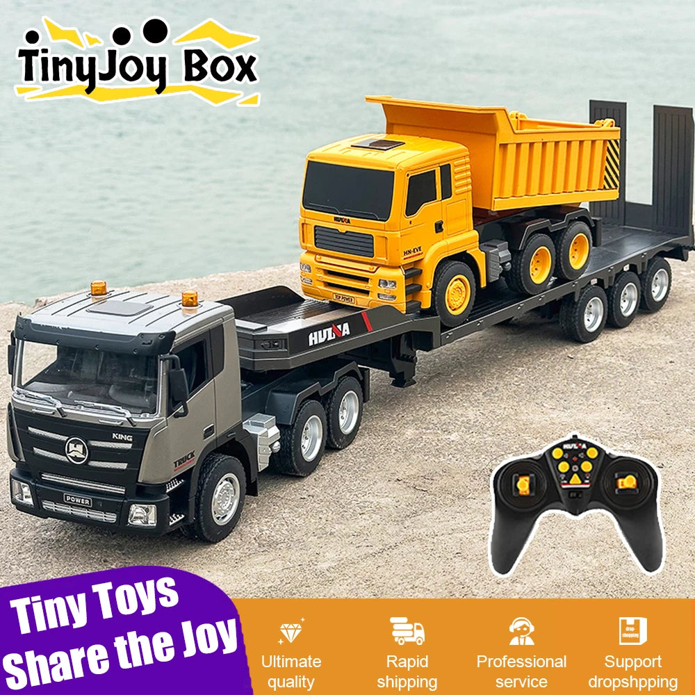 Remote Control RC Flatbed Trailer Truck Gift For Kids