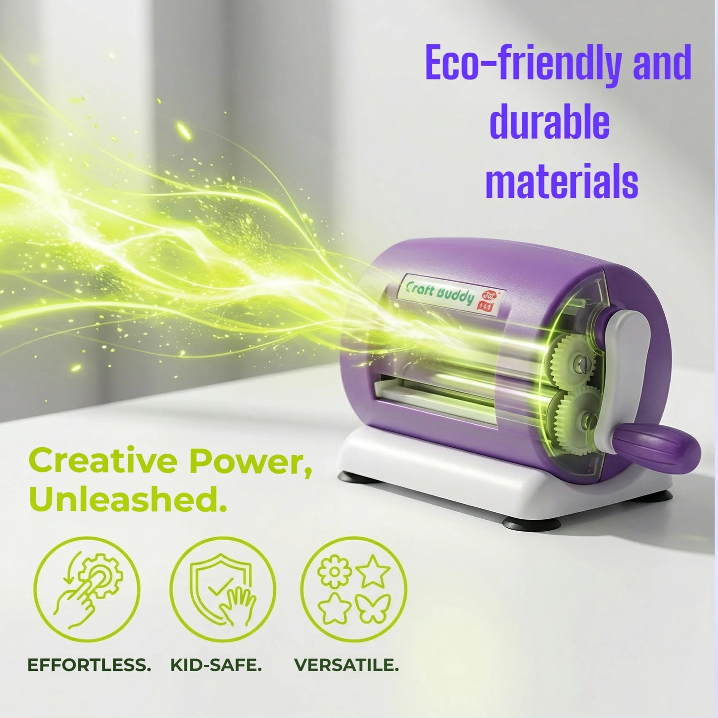 Craft Buddy Manual Die Cutting & Embossing Machine – 2-in-1 Portable Hand Crank Paper Cutter for Scrapbooking, Card Making, DIY