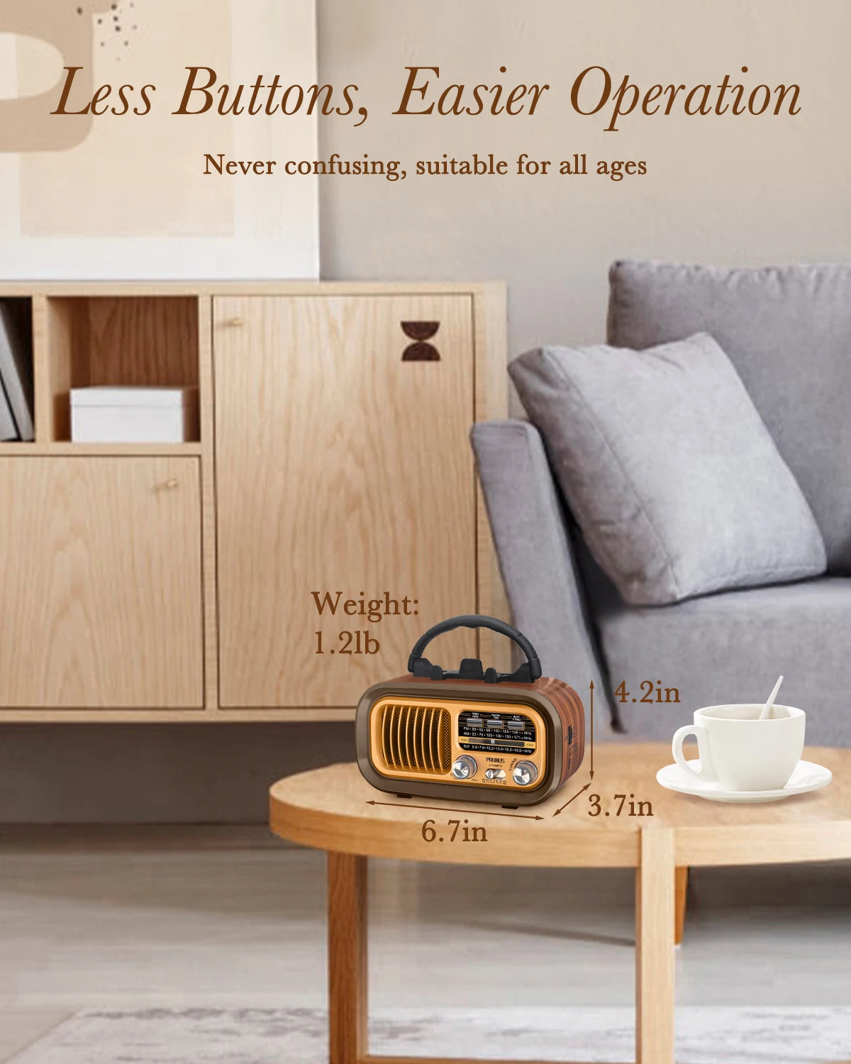 Prunus J-150 Retro Bluetooth Portable AM FM Radio Speaker