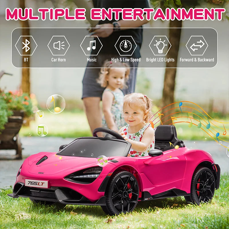 Mukidy 12V McLaren 765LT Kids Ride On Toy