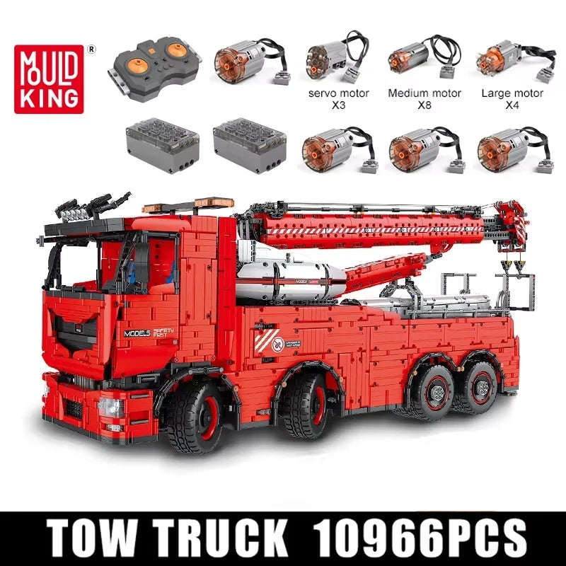 10966PCS Technical Motorized Tow Truck MKII Building Block MOC-29848 Mobile Crane Model Bricks Toys For Kids Christmas Gifts