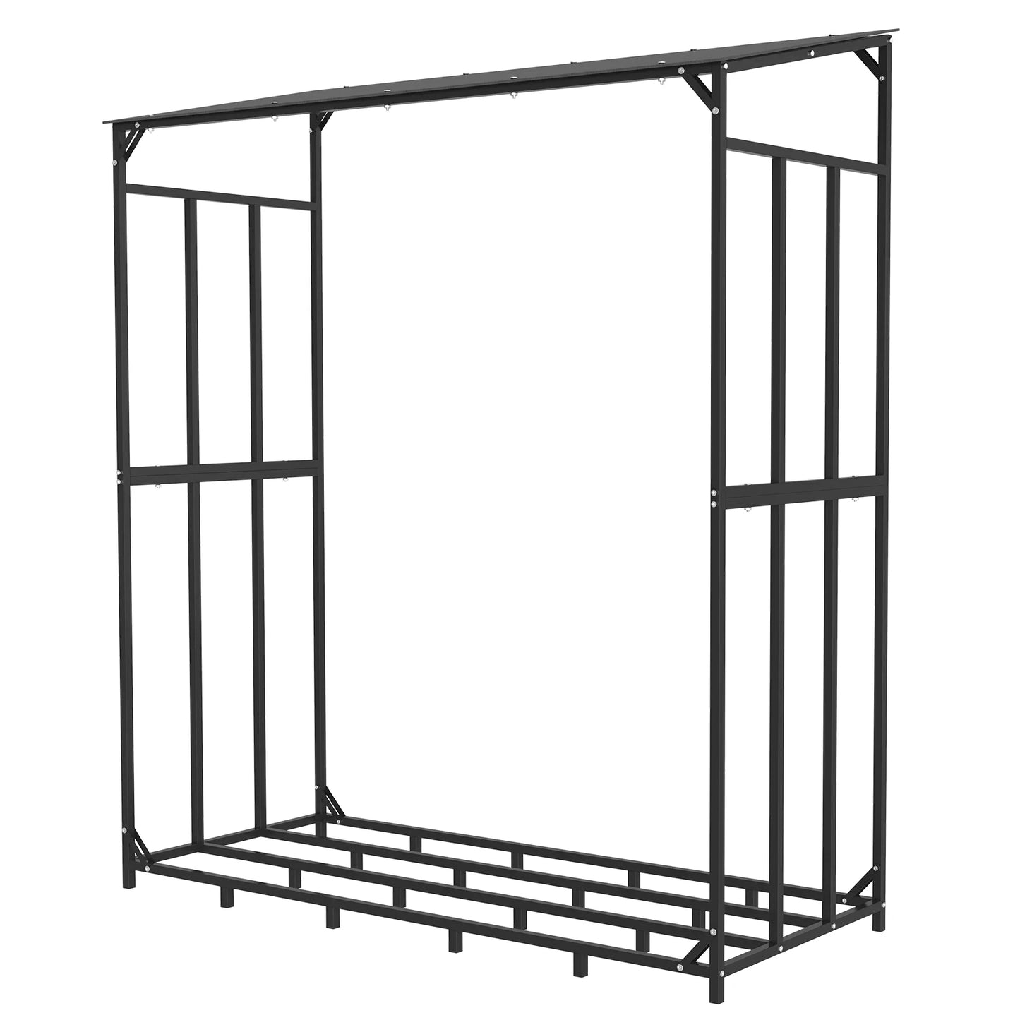 Heavy Duty Outdoor Firewood Storage Rack With Top Cover