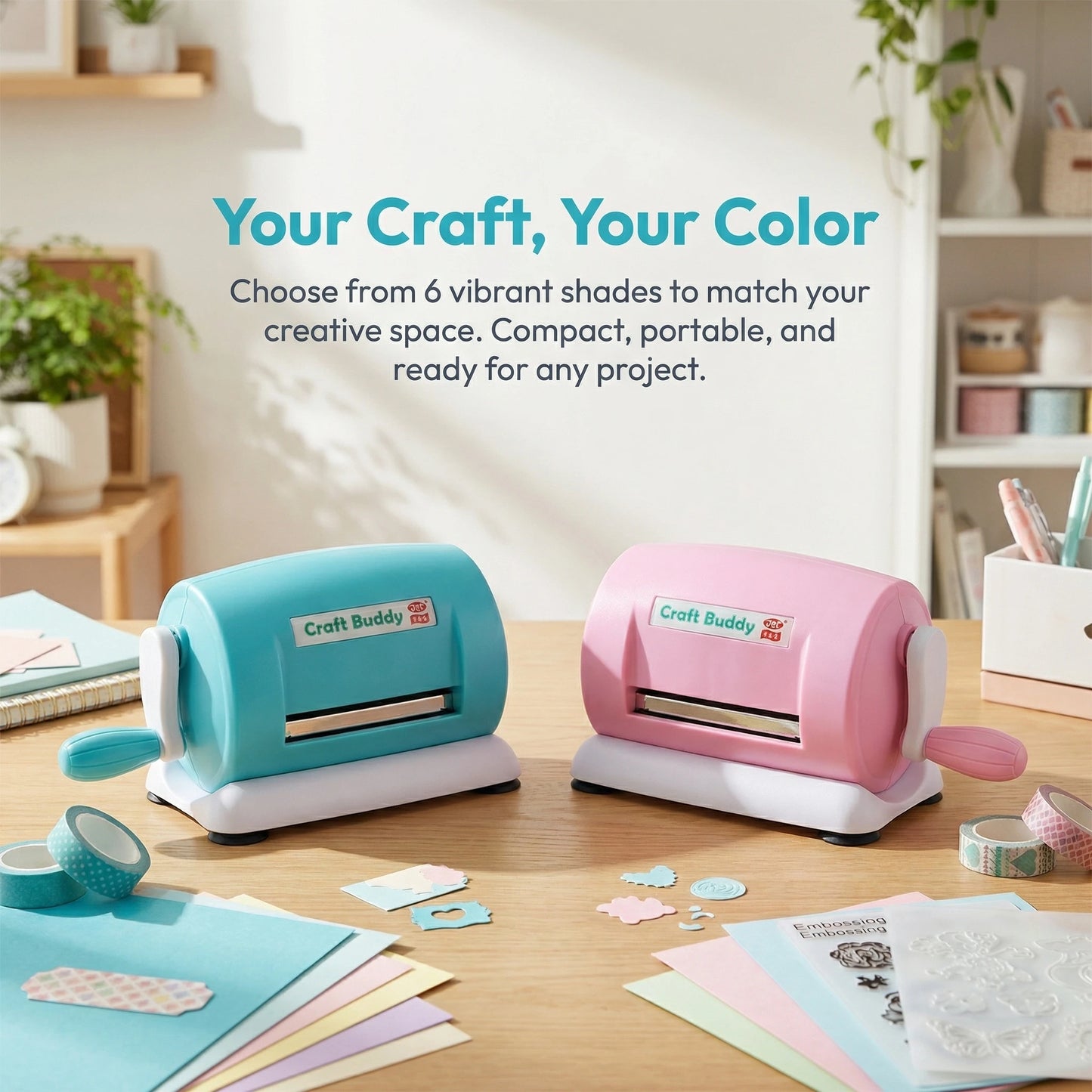 Craft Buddy Manual Die Cutting & Embossing Machine – 2-in-1 Portable Hand Crank Paper Cutter for Scrapbooking, Card Making, DIY
