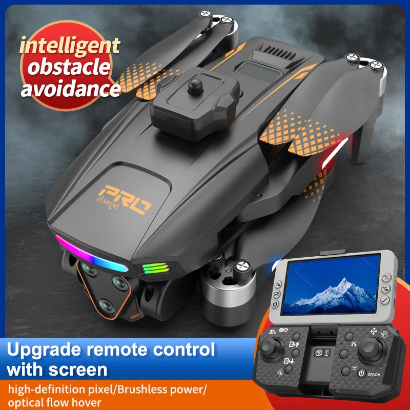 Drone with Camera for Adults, Foldable GPS Drone with Screen Remote Control, 4K HD Camera, Brushless Motor, Real-time Image Transmission, No Phone Needed, RC Quadcopter for Beginners
