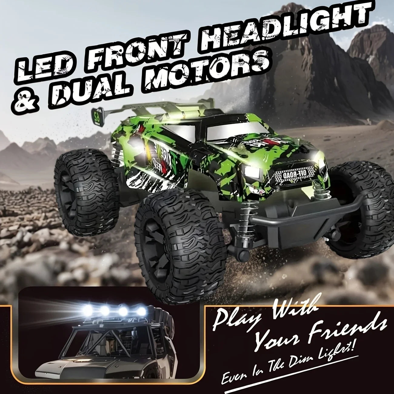 Off-road toy car, 2.4GHz remote control, all-terrain durable and safe design, fun model for children and adults, gift for boys
