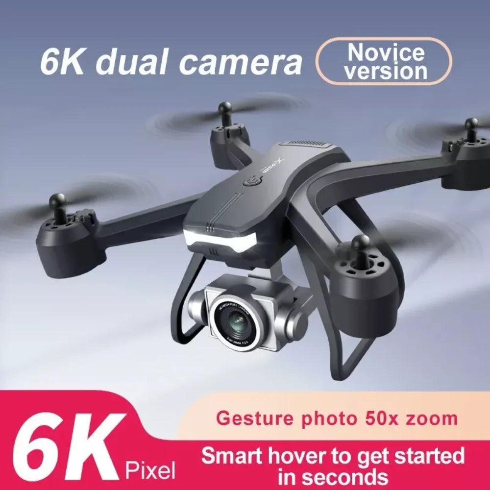 V14 Professional Drone, 3 Batteries, 6K HD Dual Camera, WiFi FPV Live Video, Portable RC Quadcopter, 120° Wide-Angle Lens, Altitude Hold, Gesture Control, 3D Flip, Foldable Design, Long Endurance, Suitable for Adults Beginne