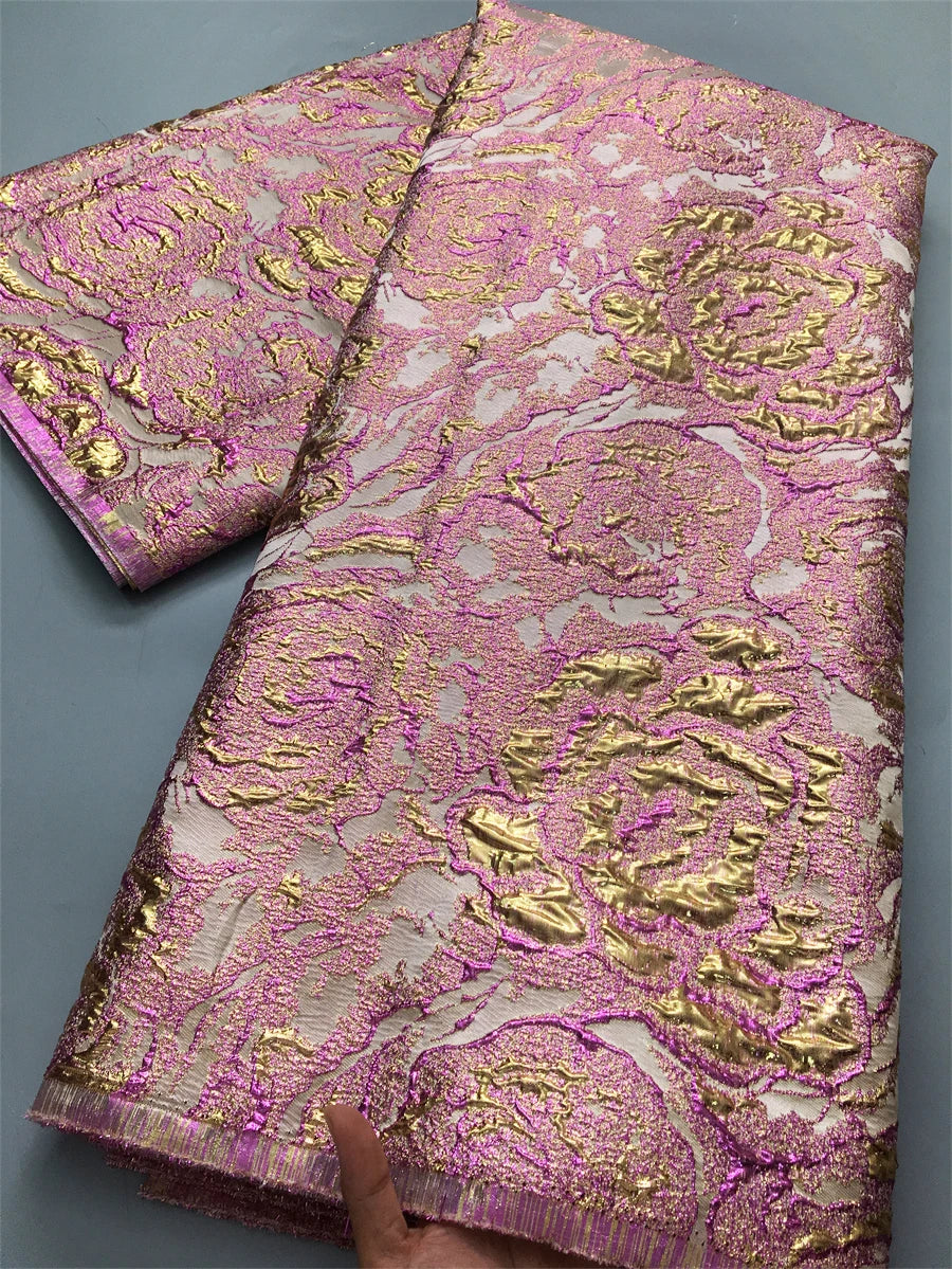 JiaDong African Brocade Lace Fabric French Nigerian Organza Jacquard