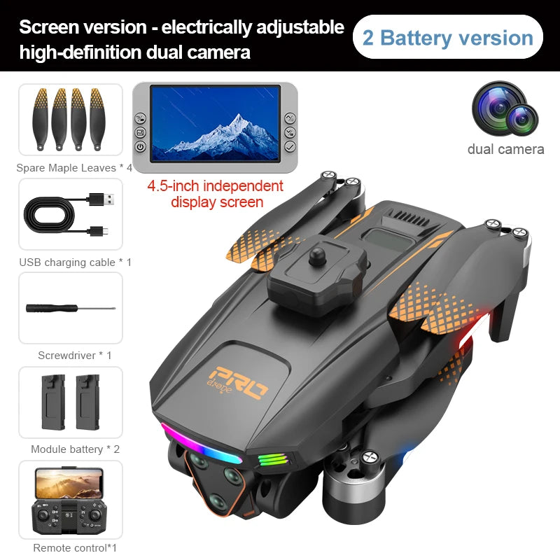 Drone with Camera for Adults, Foldable GPS Drone with Screen Remote Control, 4K HD Camera, Brushless Motor, Real-time Image Transmission, No Phone Needed, RC Quadcopter for Beginners