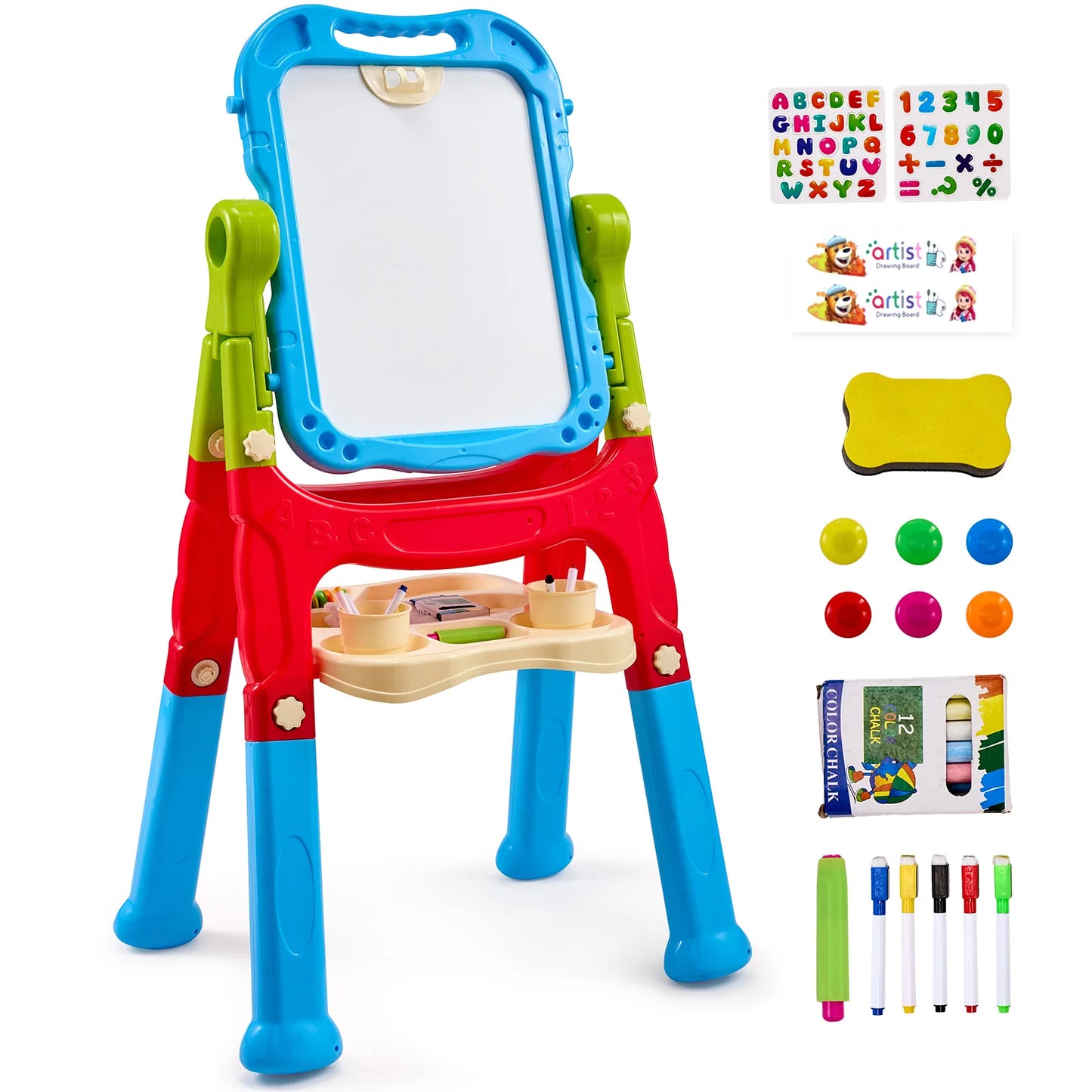 SucceBuy Children Magnetic Drawing Board with Chalkboard Art Easel WordPad Baby Color Graffiti Drawing Toys Gift for Kids Toy