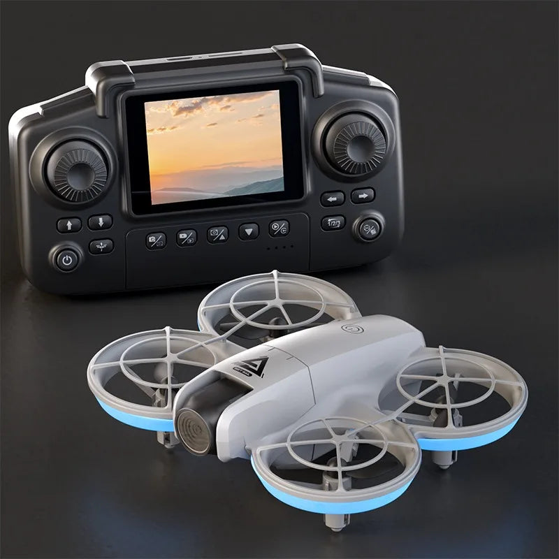 Screen-Controlled Aerial Drone with Dual Cameras, Optical Flow Positioning, Remote Control and RGB Lights - RC Flying Toy