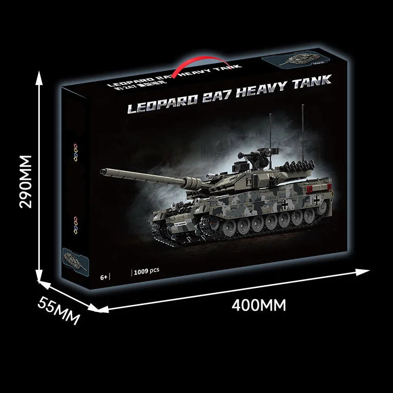 JIMITUCE Military WW2 Leopard 2A7 Tank Building Blocks Set