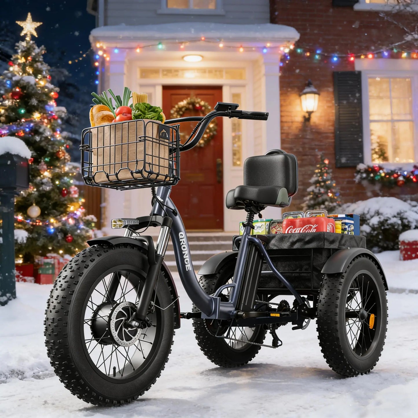 QRONGE Lava 960W Electric Tricycle For Adults 50 Miles Range