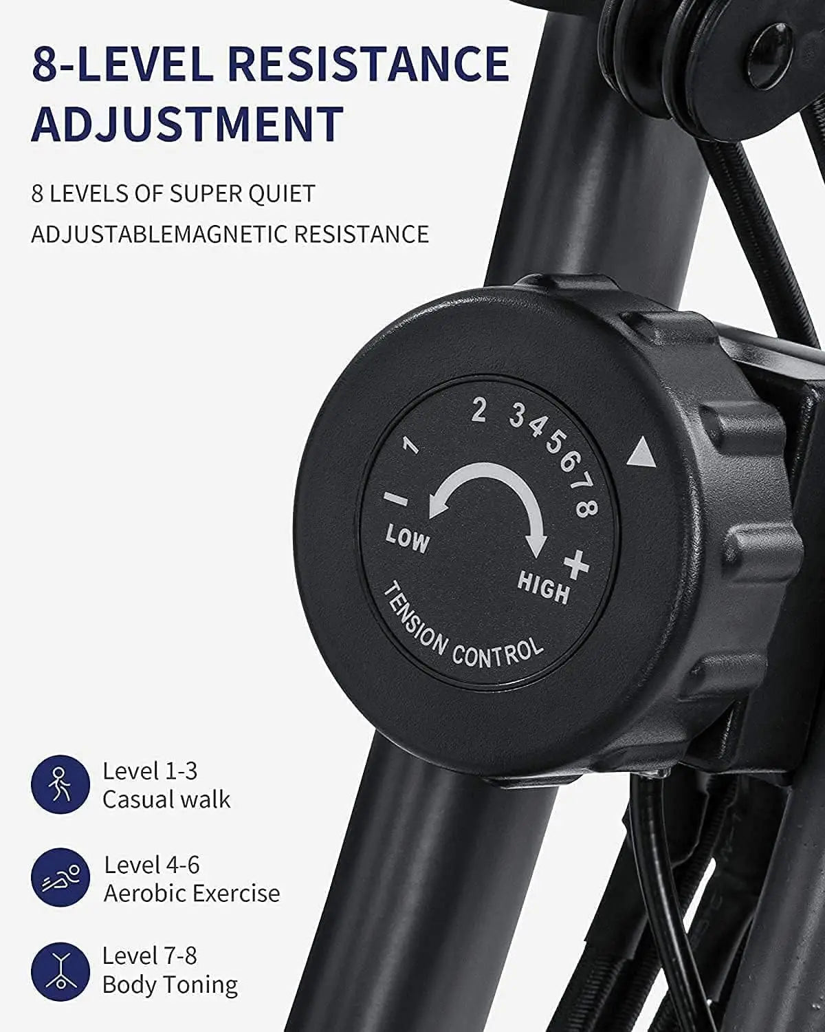 Exercise Bike Folding Magnetic Upright Stationary Bike with Pulse Sensor LCD Monitor Indoor Cycling Bike Stationary Bike