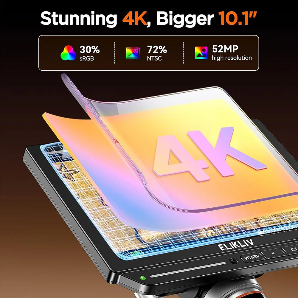 Elikliv EM4K-AF Flex Autofocus Digital Microscope 2000X HDMI