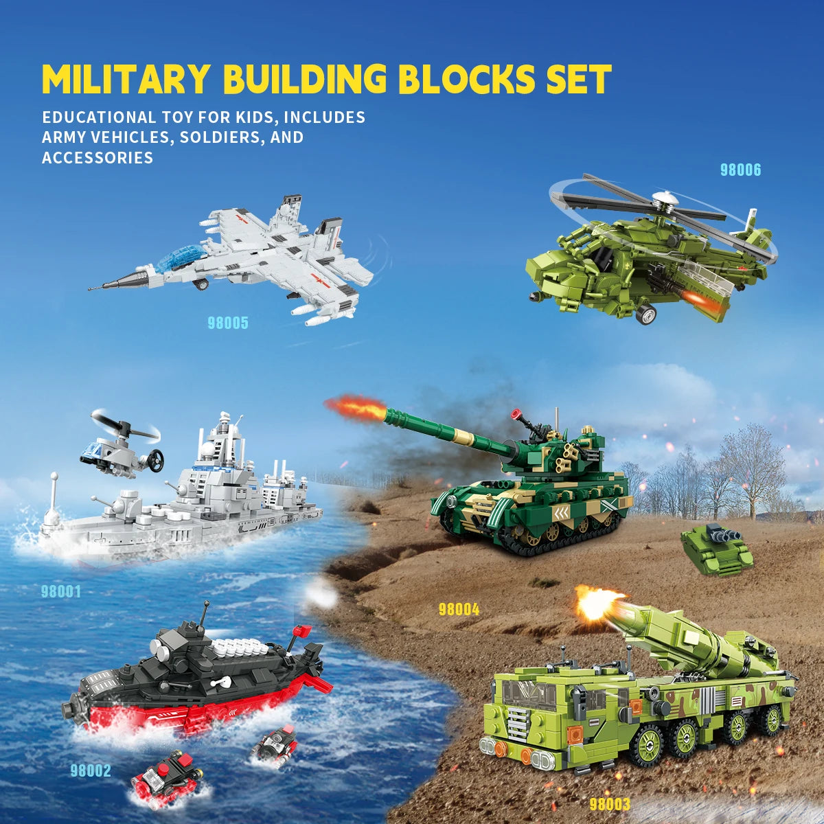 HWZBBEN Helicopter Building Blocks Set 791 Pcs Airplane Construction Kit